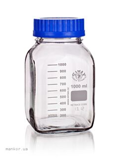 Широкогорлые бутылки SIMAX для хранения реактивов и приготовления микробиологических сред. Автоклавируемые. Чехия.